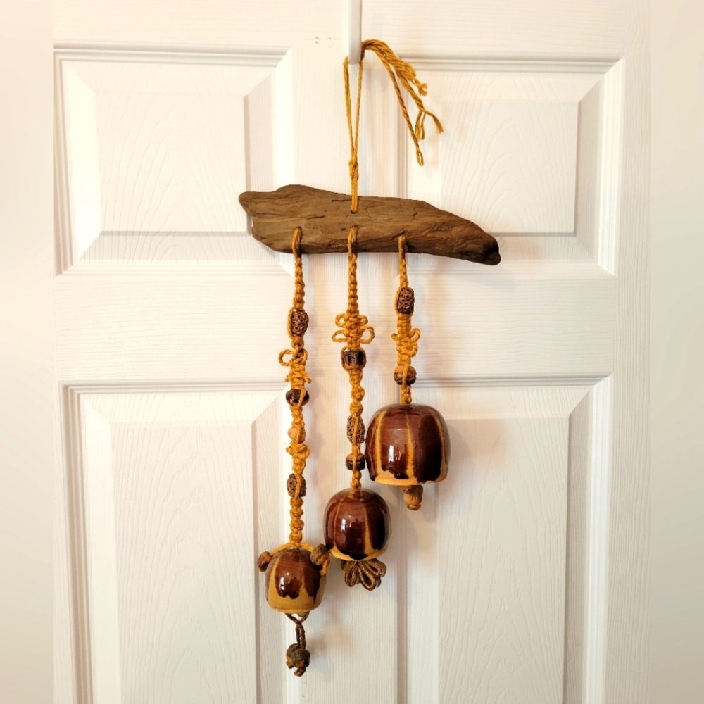 Gorgeous Vintage macrame mixed media hanging art piece